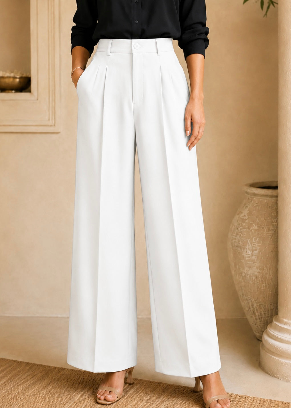 White Korean Pant