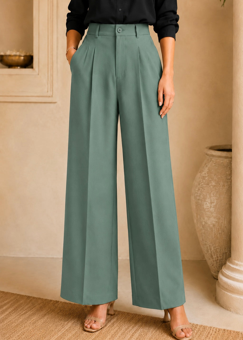 Sea Green Korean Pant
