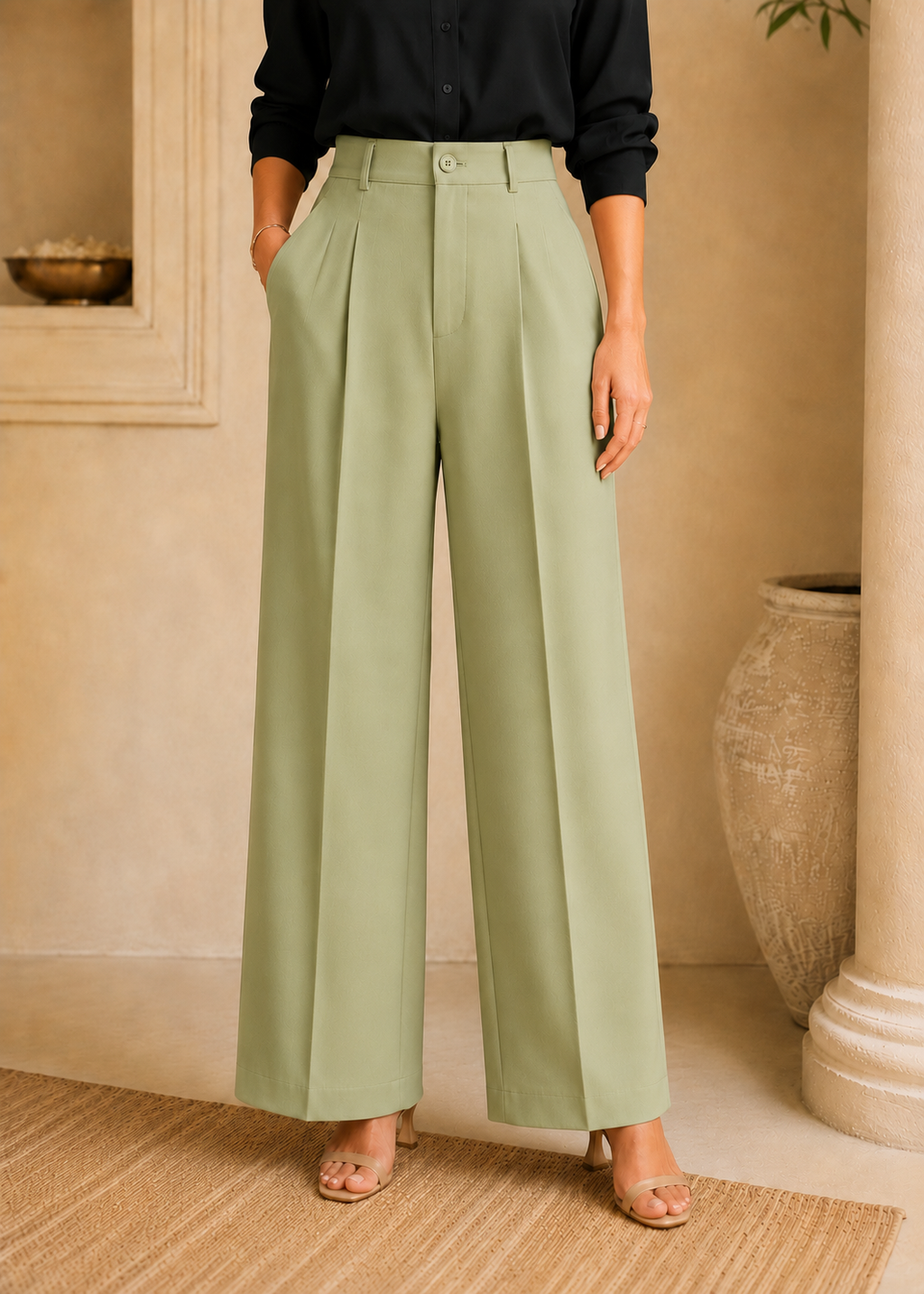Pista Green Korean Pant