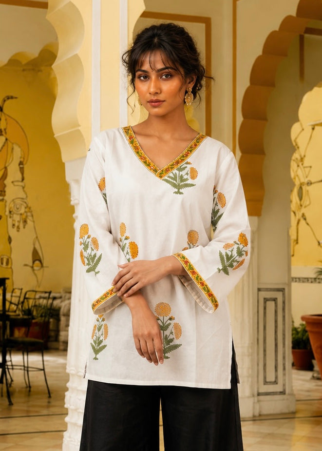 GENDA BLOSSOM PHOOLKARI KURTI