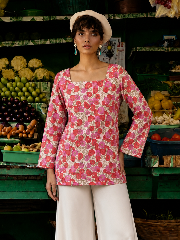 Rose Bloom Short Kurti